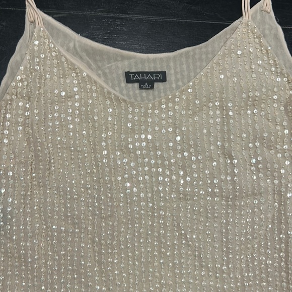 Vintage Tahari white sequin camisole - Picture 2 of 7